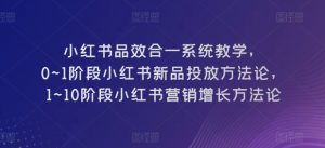小红书品效合一系统教学,0~1阶段小红书新品投放方法论,1~10阶段小红书营销增长方法论-88共享