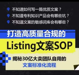 打造高质量合规的Listing文案SOP,掌握亚马逊文案工作的标准化-88共享