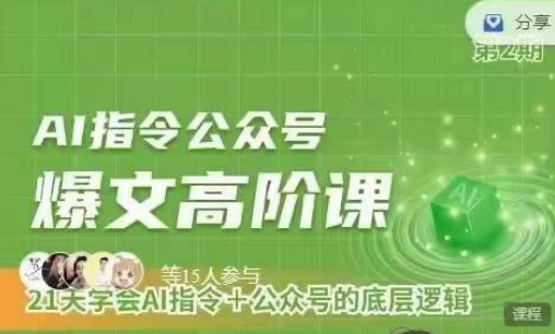 Ai指令公众号高阶课，学会ai指令+公众号的底层逻辑-88共享
