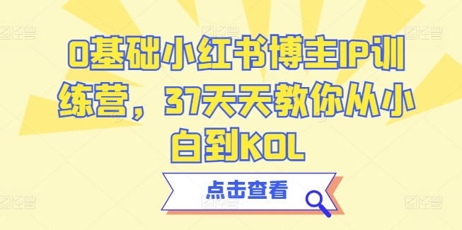 0基础小红书博主IP训练营，37天天教你从小白到KOL-88共享