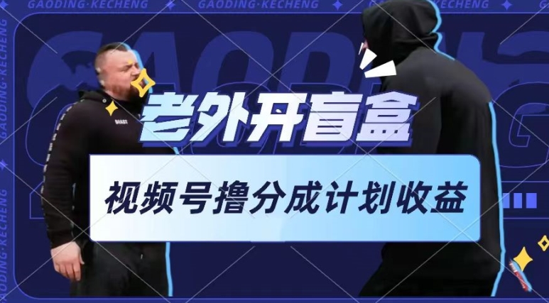 老外开盲盒视频，撸视频号分成计划收益，每天只需一小时，新手小白轻松上手【揭秘】-88共享