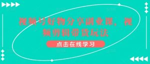 视频号好物分享副业课,视频剪辑带货玩法-88共享