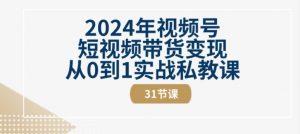 2024年视频号短视频带货变现从0到1实战私教课(31节视频课)-88共享