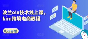 波兰olx技术线上课，kim跨境电商教程-88共享