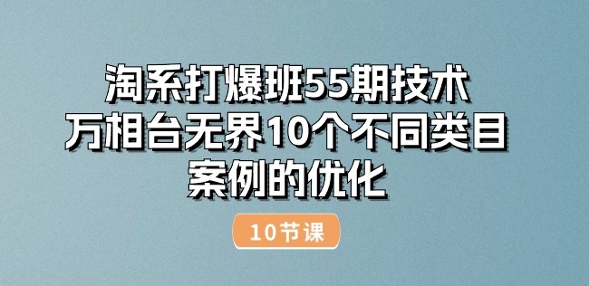 淘系打爆班55期技术：万相台无界10个不同类目案例的优化(10节)-88共享