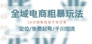全域电商-粗暴玩法课:10亿销售经验干货分享!定位/免费起号/千川投流-88共享