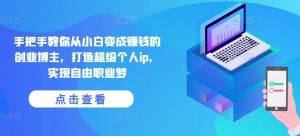 手把手教你从小白变成赚钱的创业博主，打造超级个人ip，实现自由职业梦-88共享