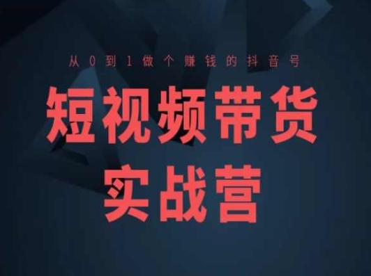 短视频带货实战营(高阶课)，从0到1做个赚钱的抖音号-88共享