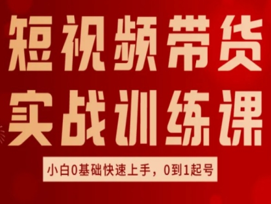 短视频带货实战训练课，好物分享实操，小白0基础快速上手，0到1起号-88共享