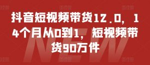 抖音短视频带货12.0，14个月从0到1，短视频带货90万件-88共享