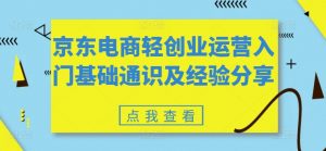 京东电商轻创业运营入门基础通识及经验分享-88共享