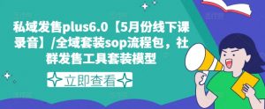 私域发售plus6.0【5月份线下课录音】/全域套装sop流程包，社群发售工具套装模型-88共享