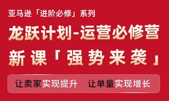 亚马逊进阶必修系列，龙跃计划-运营必修营新课，让卖家实现提升 让单量实现增长-88共享