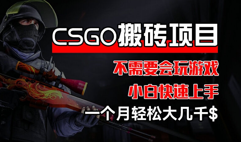 CSGO 装备搬砖项目，操作简单，不需要会玩游戏，小白也能快速上手，一个月轻松大几千【揭秘】-88共享