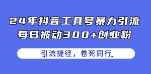 24年抖音工具号暴力引流，每日被动300+创业粉，创业粉捷径，卷死同行【揭秘】-88共享