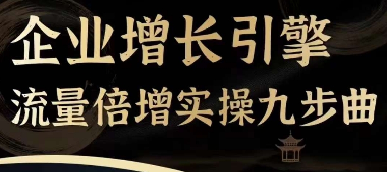 企业增长引擎流量倍增实操九步曲，一套课程帮你找到快速、简单、有效、可复制的获客+变现方式，-88共享