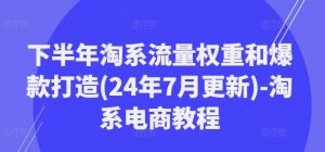下半年淘系流量权重和爆款打造(24年7月更新)-淘系电商教程-88共享