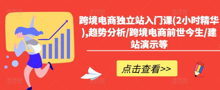 跨境电商独立站入门课(2小时精华),趋势分析/跨境电商前世今生/建站演示等-88共享