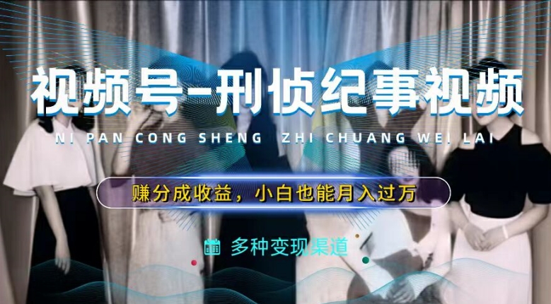 利用刑侦纪实视频，赚视频号分成计划收益，操作简单，新手小白轻松月入过万【揭秘】-88共享