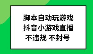 脚本自动玩游戏，抖音小游戏直播，不违规不封号可批量做【揭秘】-88共享