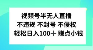 视频号半无人直播，不违规不封号，轻松日入100+【揭秘】-88共享