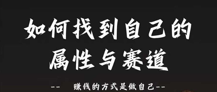赛道和属性2.0：如何找到自己的属性与赛道，赚钱的方式是做自己-88共享