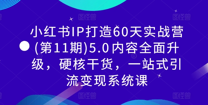 小红书IP打造60天实战营(第11期)5.0​内容全面升级，硬核干货，一站式引流变现系统课-88共享