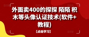 外面卖400的探探 陌陌 积木等头像认证技术(软件+教程)-88共享