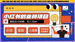 小红书创业粉项目日+500粉，每天20分钟躺赚长尾收益，无脑操作，宝妈，小白抓紧冲【揭秘】-88共享
