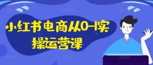 小红书电商从0-1实操运营课,小红书手机实操小红书/IP和私域课/小红书电商电脑实操板块等-88共享