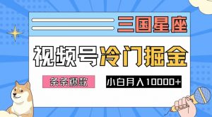 2024视频号三国冷门赛道掘金,条条视频爆款,操作简单轻松上手,新手小白也能月入1w-88共享