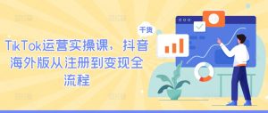 TikTok运营实操课，抖音海外版从注册到变现全流程-88共享