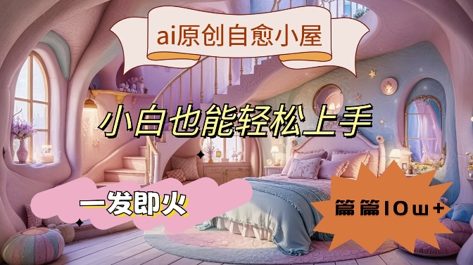 ai原创治愈小屋，小白也能轻松上手，一发即火，篇篇10w+【揭秘】-88共享