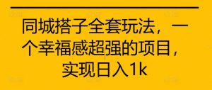 同城搭子全套玩法，一个幸福感超强的项目，实现日入1k【揭秘】-88共享