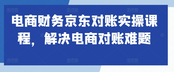 电商财务京东对账实操课程，解决电商对账难题-88共享