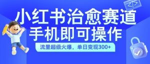 小红书治愈视频赛道,手机即可操作,流量超级火爆,单日变现300+【揭秘】-88共享