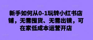 新手如何从0-1玩转小红书店铺,无需囤货、无需出镜,可在家低成本运营开店-88共享