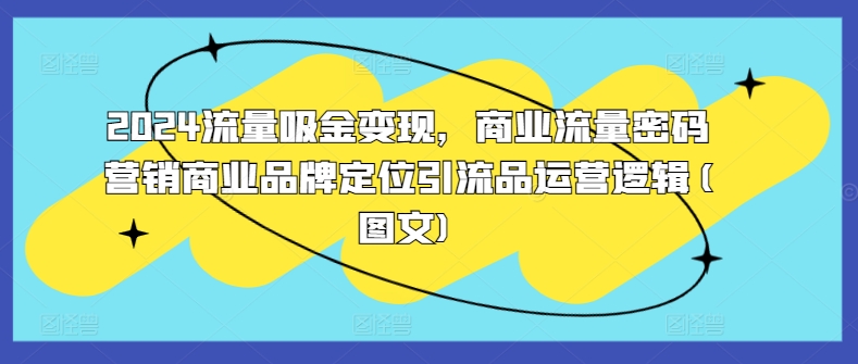 2024流量吸金变现，商业流量密码营销商业品牌定位引流品运营逻辑(图文)-88共享