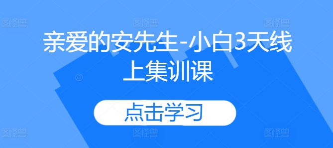 亲爱的安先生-小白3天线上集训课-88共享