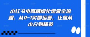 小红书电商精细化运营全流程，从0-1实操运营，让你从小白到精英-88共享