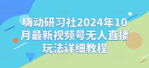 嗨动研习社2024年10月最新视频号无人直播玩法详细教程-88共享