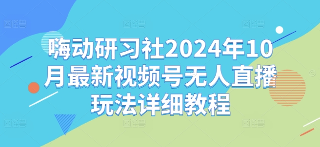 嗨动研习社2024年10月最新视频号无人直播玩法详细教程-88共享