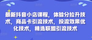 最新抖音小店课程,体验分拉升技术,商品卡引流技术,投流效果优化技术,精选联盟引流技术-88共享