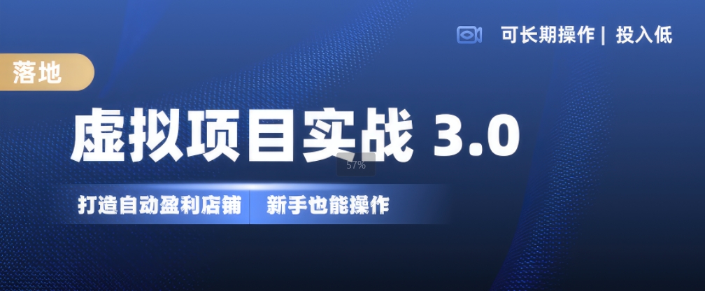 虚拟项目实战3.0，打造自动盈利店铺，可长期操作投入低，新手也能操作-88共享
