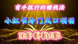 每天 10 分钟,小红书冷门风口项目开启,有手就行的搬运赚钱法,小白日入500 +【揭秘】-88共享