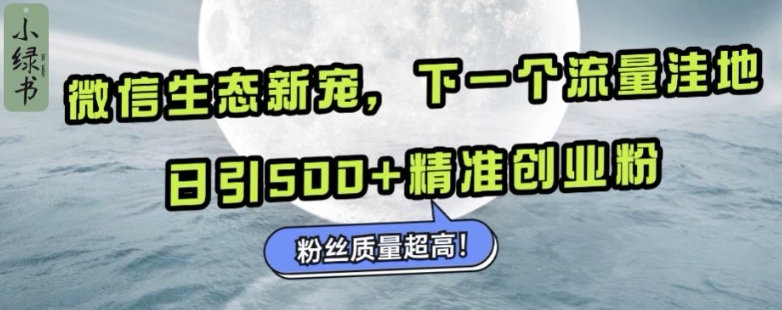微信生态新宠小绿书：下一个流量洼地，日引500+精准创业粉，粉丝质量超高-88共享