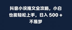 抖音小说推文全攻略,小白也能轻松上手,日入 5张+ 不是梦【揭秘】-88共享