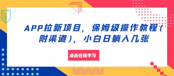 APP拉新项目，保姆级操作教程(附渠道)，小白日躺入几张【揭秘】-88共享