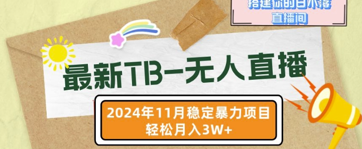 【最新TB-无人直播】11月最新，打造你的日不落直播间，轻松月入过W【揭秘】-88共享
