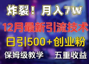 炸裂!揭秘12月最新日引流500+精准创业粉,多重收益保姆级教学-88共享